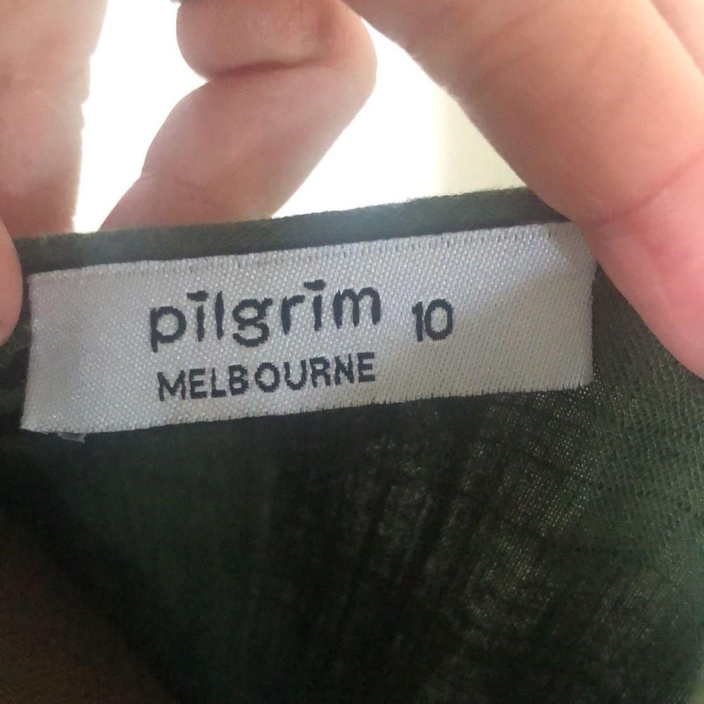 Pilgrim size 10 casual lightweight khaki green dress - Picture 10 of 10